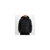 Add Black Polyester Men Jacket with Detachable Hood -   -  Add.